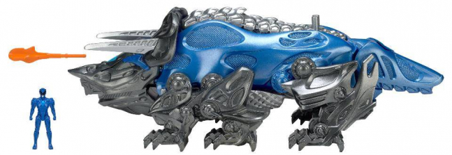 Mighty Morphin Power Rangers Movie Action Figure - Triceratops Battle Zord with Blue Ranger