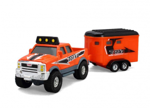 Tonka 1:55 Scale Diecast Hitch Em Up's - Orange Truck and Trailer
