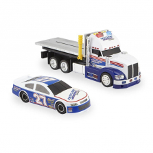 Fast Lane Light & Sound Flatbed Tow Truck & Race Car