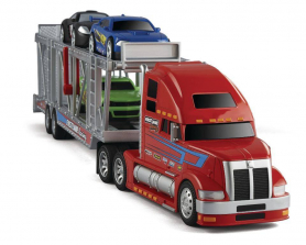 Fast Lane Race Car Carrier with 4 Cars - Red