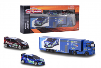 Majorette MAN Transporter and Ford Fiesta Rally Diecast Set