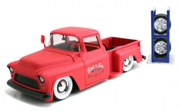 1:24 Scale Just Trucks Diecast - 1955 Chevy Stepside Pick Up (Red)