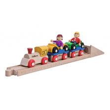 Eichhorn Wooden Car Shuttle Train Set - 10 Piece