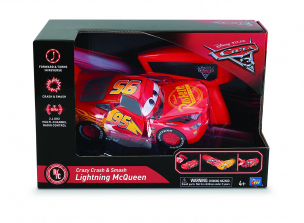 Disney Pixar Cars 3 Radio Control Car - Crazy Crash and Smash Lightning McQueen 2.4 GHz