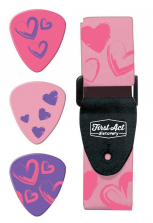 First Act Discovery Guitar Accessory Pack - Pink and Purple Hearts