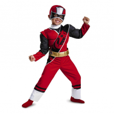 Power Ranger Red Ranger Ninja Steel Muscle Halloween Costume - Child Size 4/6