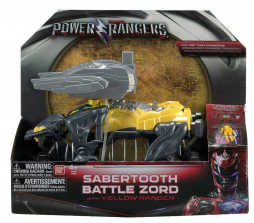 Mighty Morphin Power Rangers Movie Action Figure - Sabretooth Battle Zord with Yellow Ranger
