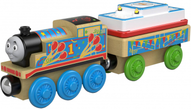 Fisher-Price Thomas & Friends Wood Toy Train - Birthday Thomas