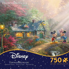 Ceaco Disney Thomas Kinkade Mickey and Minnie Sweetheart Bridge Jigsaw Puzzle - 750-piece