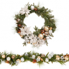 Christmas Metallic Wreath and Garland Set