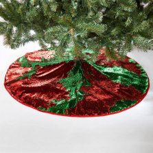 Red and Green Reversible Sequin Tree Skirt