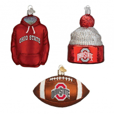 Ohio State Buckeyes Football Christmas Ornament Set