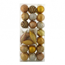 Metallic Christmas Ornament Set - 42 Balls