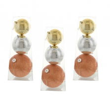 Metallic Christmas Ornament Set - 9 Balls