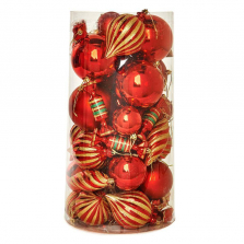 Red Christmas Ball Ornament Set