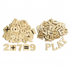 Wood Letters and Numbers Set - 200-piece