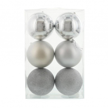 Silver Christmas Ball Ornament Set