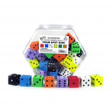 Foam Dot Dice Tub - 50-piece