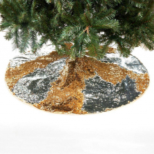 Gold and Silver Reversible Sequin Christmas Tree Skirt