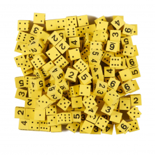 Spots and Numbers 1-6 Foam Dice Set - 200-piece