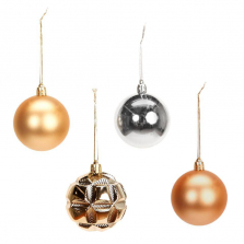 Metallic Christmas Ornament Set - 96 Balls
