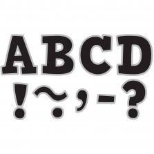 Black and Silver Bold Block Magnetic Letters Set