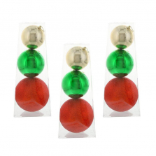 Traditional Holly Christmas Ornament Set - 9 Balls