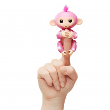 Интерактивная ручная мини -обезьянка -Fingerlings -Розовая - блестящая - Роуз- Rose - Baby Monkey -ОРИГИНАЛ