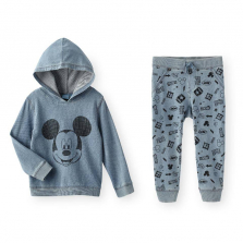 Disney Baby 2 Piece Mickey Mouse Hooded Sweatshirt and Pant Set - Toddler