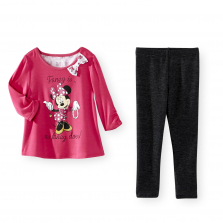 Disney Baby 2 Piece Minnie Mouse "Fancy is as Fancy Does" Top and Pant Set - Toddler