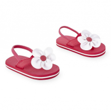 Koala Kids Red Flip Flop with White Flower Detail