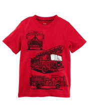Carter's Red Fire Truck Printed T Shirt - Toddler