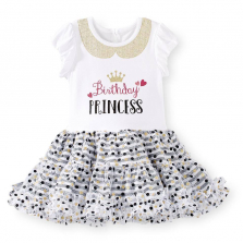 Koala Kids "Birthday Princess" Screen Print Tutu Dress