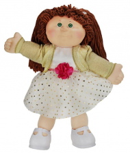 Cabbage Patch Kids Vintage Kid 16-inch Doll - Brunette with Gold Sweater Dress