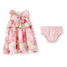 Koala Kids Floral Print Sundress with Ruffle Neck