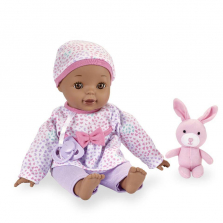 You & Me Hugs & Holds 14 Inch Brown Eye Baby Doll - Heart Pattern and Purple Pants