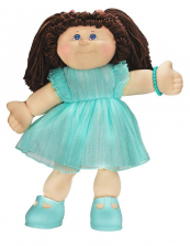 Cabbage Patch Kids Vintage Kid 16-inch Doll - Brunette with Teal Dress