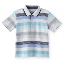 Koala Kids Blue/Green Stripe Polo Top - Toddler