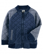 Baby B'Gosh Grey/Navy Denim Zip Up Jacket - Toddler