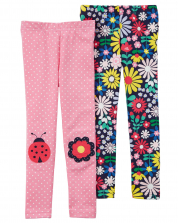 Carter's 2 Pack Assorted Pattern Leggings - Toddler