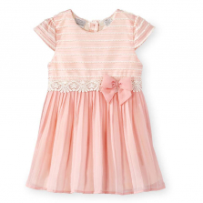 Koala Kids Pink/White Stripe Dress with Bow Detail - Toddler