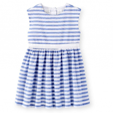 Koala Kids Blue/White Stripe Print Sundress - Toddler