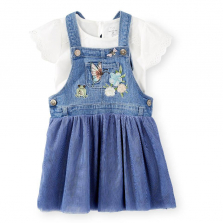 Koala Kids 2 Piece Bodysuit and Embroidered Denim Jumper Set - Toddler