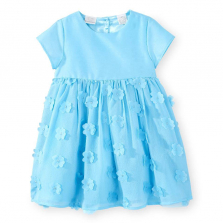 Koala Kids Blue Cloud Print Dress - Toddler