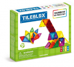 Magformers TileBlox Rainbow Magnetic Construction Set - 60-piece