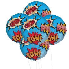 Superhero Comics Foil Party Balloon Kit - 5 piece