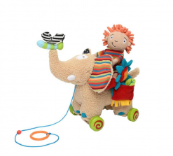 Dolce Pull Along Activity Stuffed Toy - Elephant