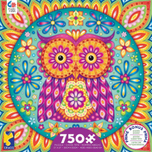 Ceaco Groovy Animals Owl Mandala Puzzle - 750-piece