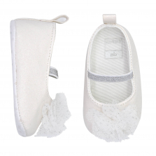 Carter's White Mary Jane Shoes with Tulle Detail