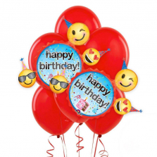 Emoji Wishes Jumbo Party Balloon Bouquet